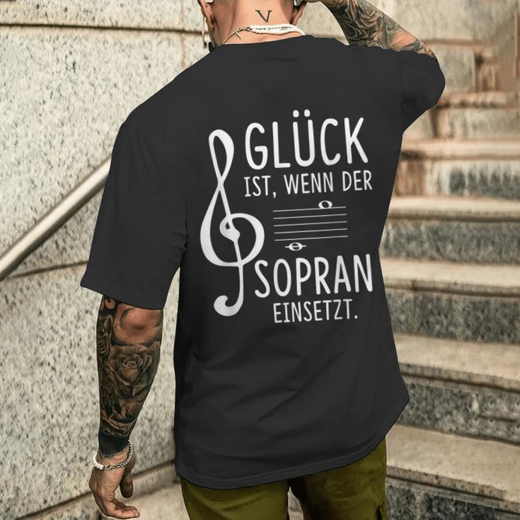 Glück Ist Wenn Der Soprano Insert Choir Singer T-Shirt mit Rückendruck Geschenke für Ihn