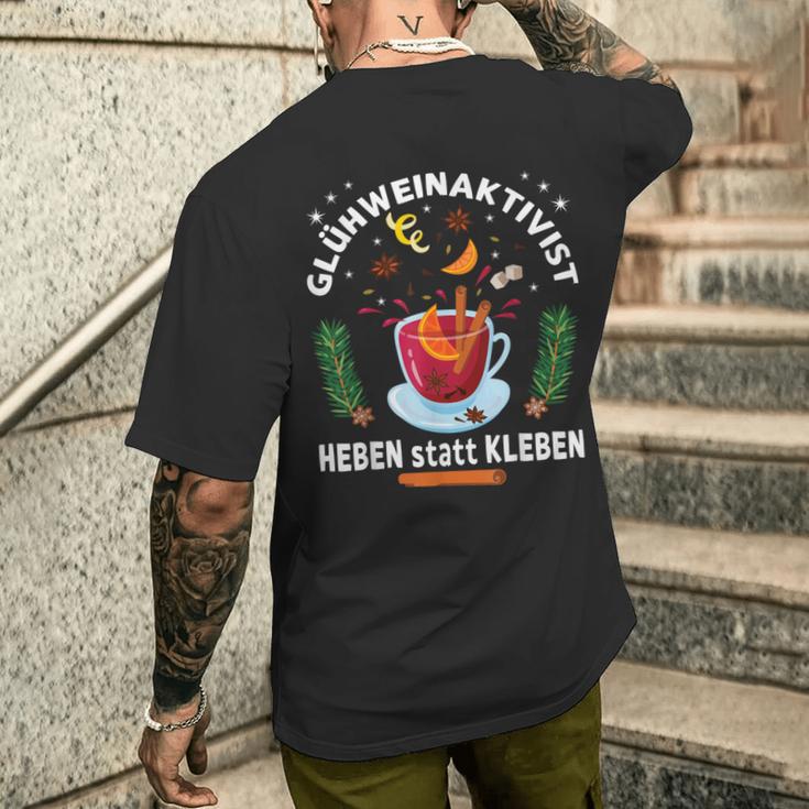 Glühweinaktivist Heben Statt Kleben Glühwein Aktivist T-Shirt mit Rückendruck Geschenke für Ihn