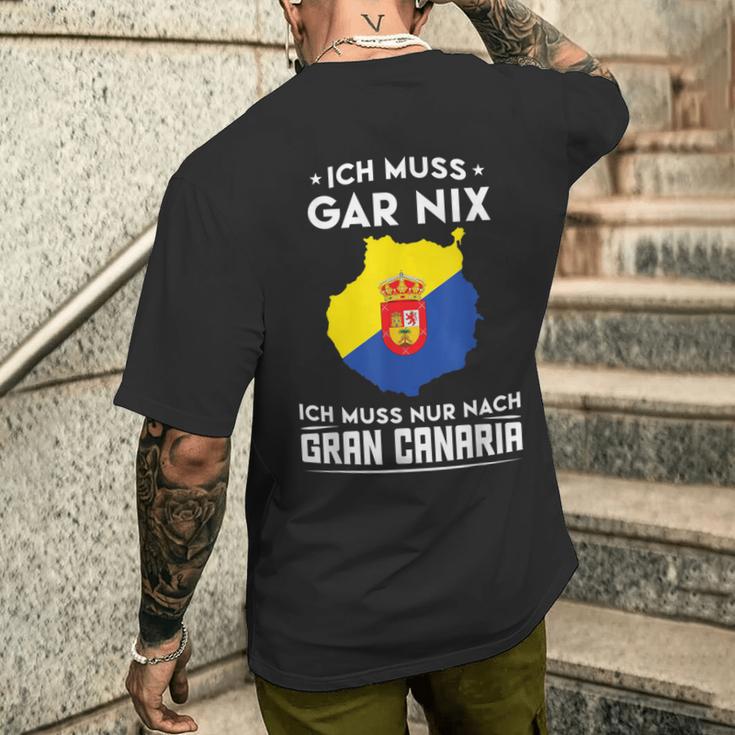 Gran Canaria Flag Travel T-Shirt mit Rückendruck Geschenke für Ihn