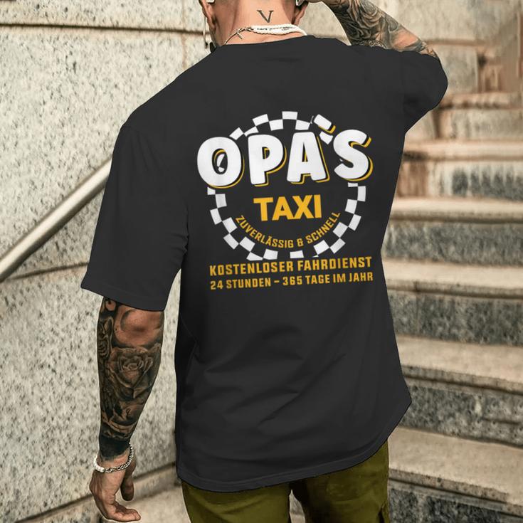 Grandpa's Taxi Chauffeur Auto Fahrbring Und Bringen T-Shirt mit Rückendruck Geschenke für Ihn