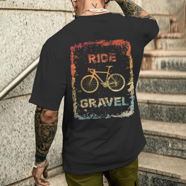 Gravel Bike Rennrad Ride Gravel Cyclocrossintage Retro T-Shirt mit Rückendruck Geschenke für Ihn