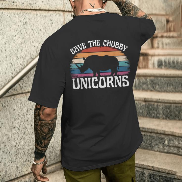 Guardar Los Unicornios Gorditosintage Rinoceronte Derechos Animales Divertido Camiseta Hombre Estampado Espalda Regalos para él