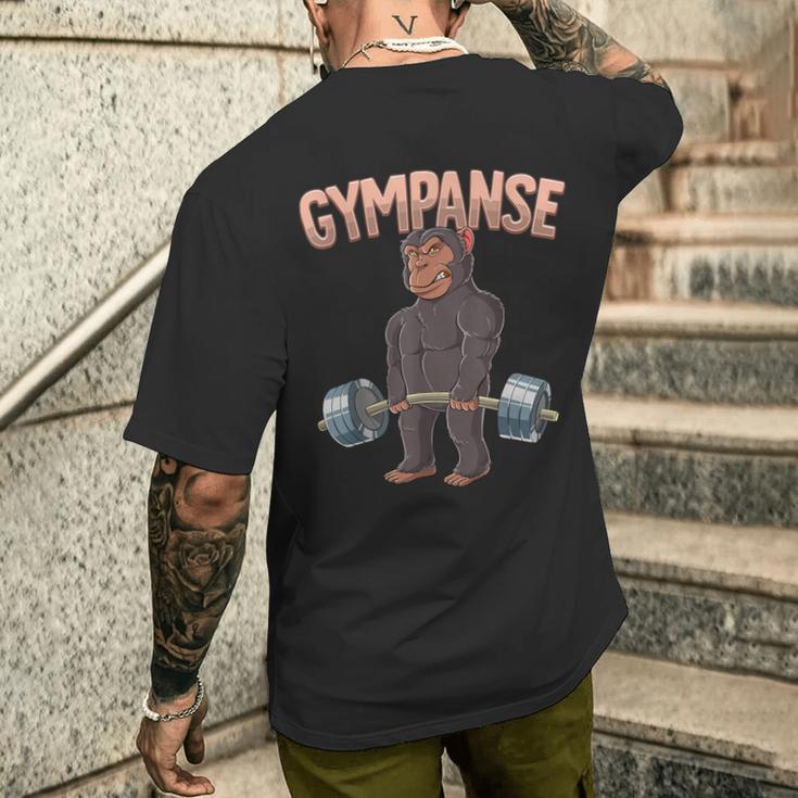 Gympanse Bodybuilding Fitness Gym T-Shirt mit Rückendruck Geschenke für Ihn