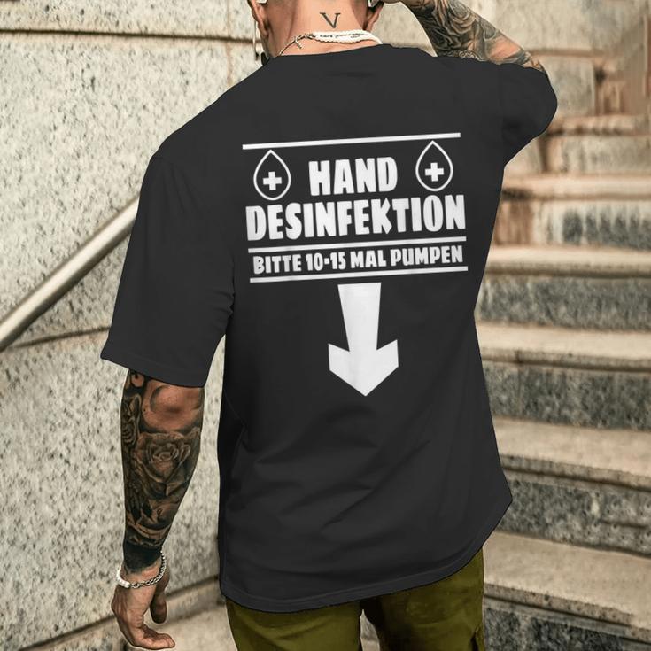 Hand Disinfection Sex Slogan T-Shirt mit Rückendruck Geschenke für Ihn