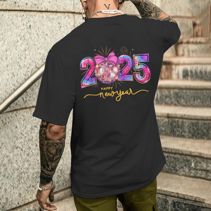 Happy New Year 2025 Pink Coquette Party Family Matching 2025 T-Shirt mit Rückendruck Geschenke für Ihn