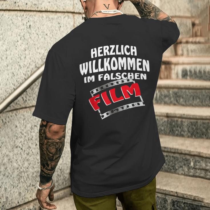 Herzlich Willkommen Im False Film S T-Shirt mit Rückendruck Geschenke für Ihn