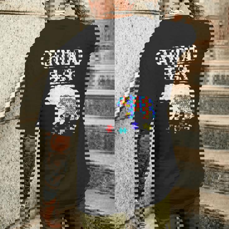 Hombre Grandad Bear Autism Awareness Autism Papa Daddy Camiseta Hombre Estampado Espalda Regalos para él