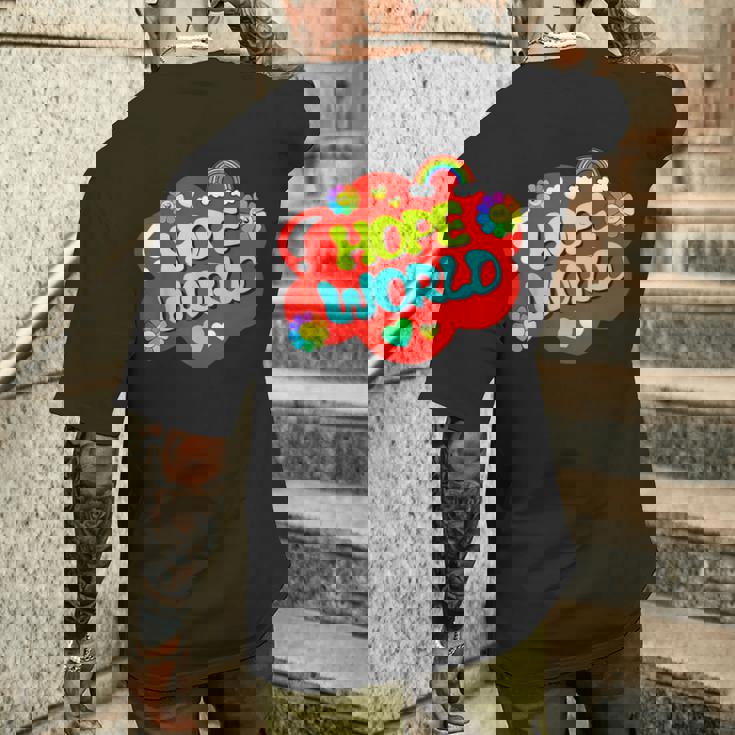 Hope World Colorful Men's T-shirt Back Print Gifts for Him Hope World Colorful Men's T-shirt Back Print Gifts for Him