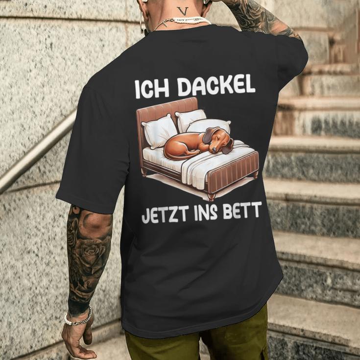 Ich Dachshund Jetzt Ins Bett Sleep Pyjama T-Shirt mit Rückendruck Geschenke für Ihn