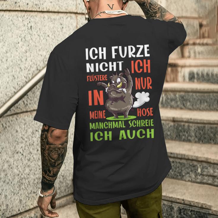 Ich Furze Nicht Ich Wistere Fartzen T-Shirt mit Rückendruck Geschenke für Ihn