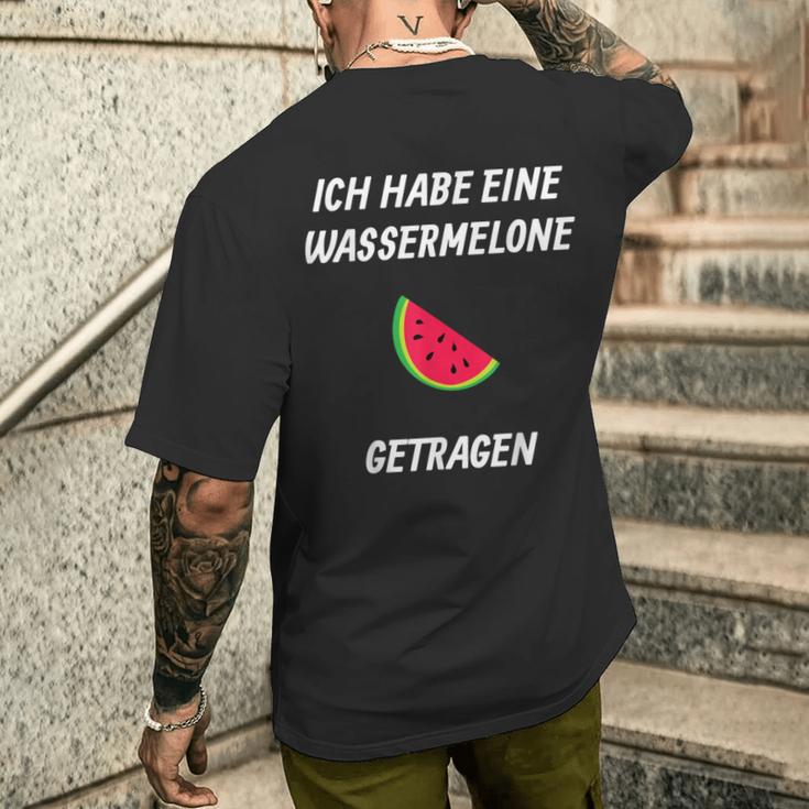 Ich Habe Eine Wassermelon Getrie Ich Habe Eine T-Shirt mit Rückendruck Geschenke für Ihn