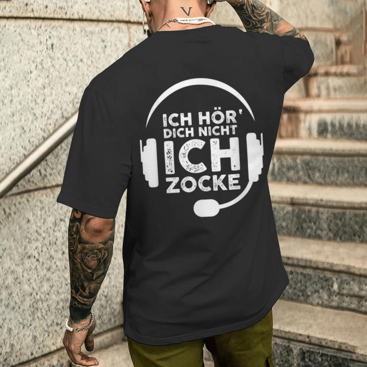 Ich Hördich Nicht Ich Zocke Gamer Joke Slogan Nerd T-Shirt mit Rückendruck Geschenke für Ihn