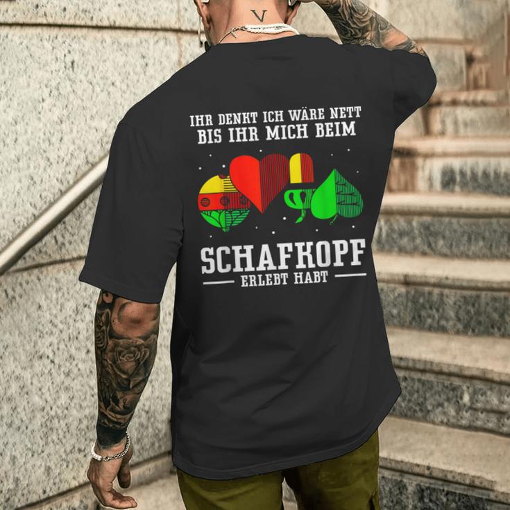 Ihr Denkt Ich Wäre Nett Sheepkopf T-Shirt mit Rückendruck Geschenke für Ihn