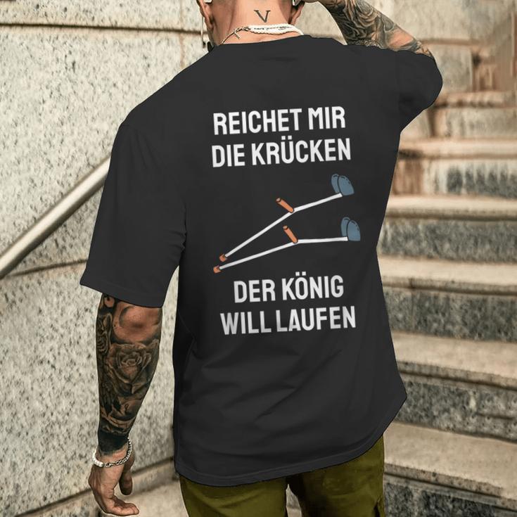 Injury Crutches Saying Gute Bessung S T-Shirt mit Rückendruck Geschenke für Ihn