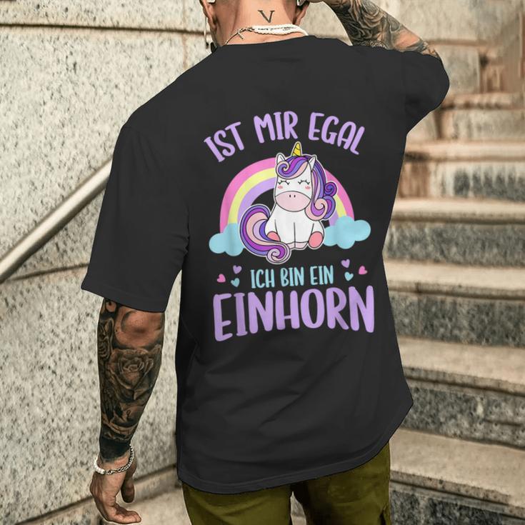 Ist Mir Egal Ich Bin Ein Einhorn T-Shirt mit Rückendruck Geschenke für Ihn