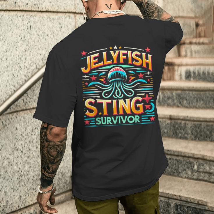 Jellyfish Sting Survivor T-Shirt mit Rückendruck Geschenke für Ihn