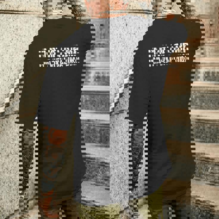 Juego Divertido No Soy Un Gamer Soy Unideojuegos Humanosirtuales Camiseta Hombre Estampado Espalda Regalos para él
