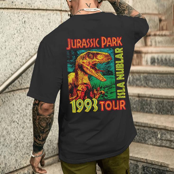 Jusrassic Park Isla Nublar 1993 Tour Poster T-Shirt mit Rückendruck Geschenke für Ihn