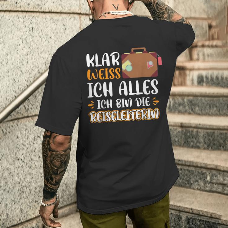 Klar Weiß Ich Alles Ich Bin Die Reiseleiterin S T-Shirt mit Rückendruck Geschenke für Ihn