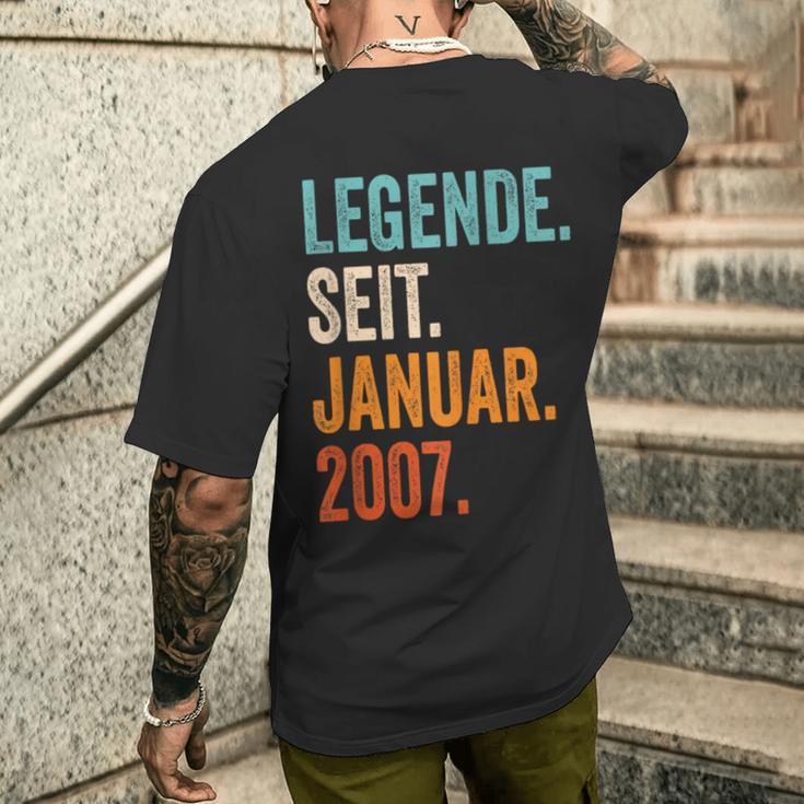 Legend Since January 2007 17 Years T-Shirt mit Rückendruck Geschenke für Ihn