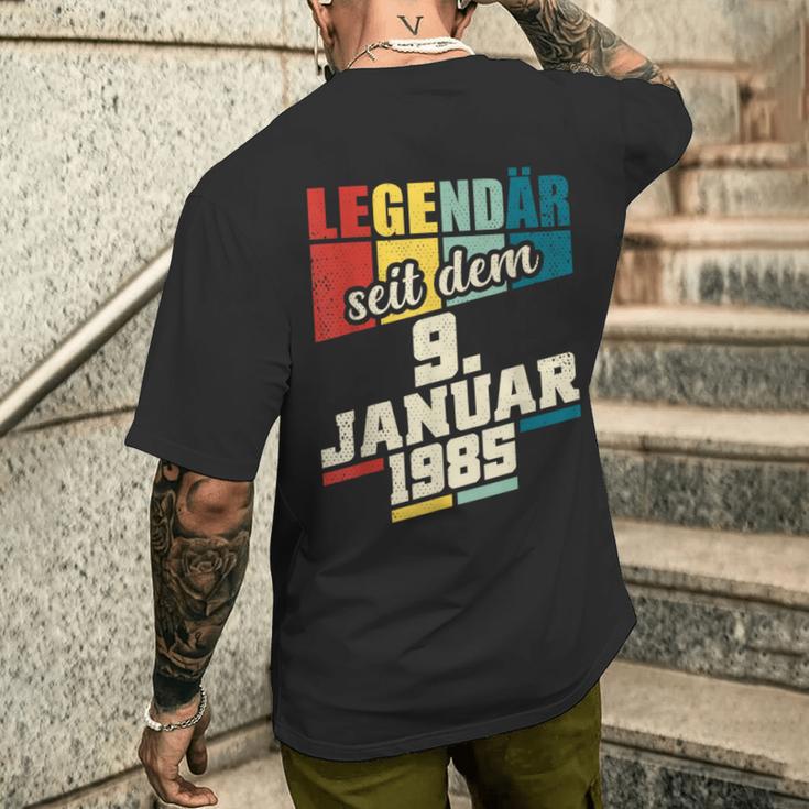 Legendary Since 9Th January 1985 Birthday 911985 T-Shirt mit Rückendruck Geschenke für Ihn