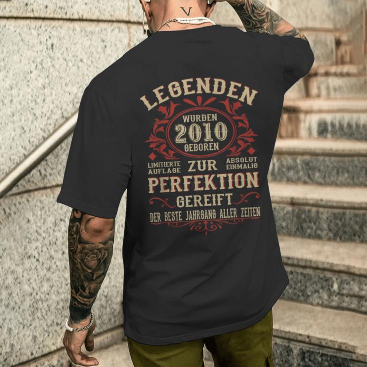 Legends 2010 Born intage 2010 Birthday T-Shirt mit Rückendruck Geschenke für Ihn