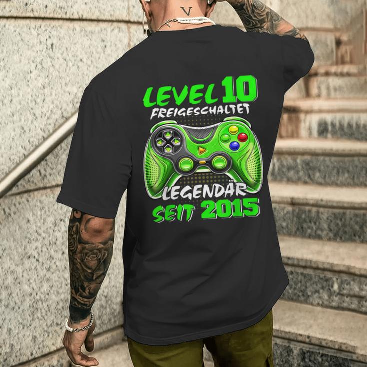 Level 10 Birthday Boy Gamer 2015 10Th Birthday T-Shirt mit Rückendruck Geschenke für Ihn