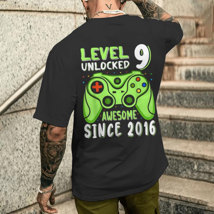 Level 9 Unlocked Awesome 2016Ideospiel 9Th Birthday Boy T-Shirt mit Rückendruck Geschenke für Ihn