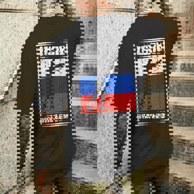 Leyenda De Boxeo Ruso Con Bandera Para Boxeador De Rusia Camiseta Hombre Estampado Espalda Regalos para él