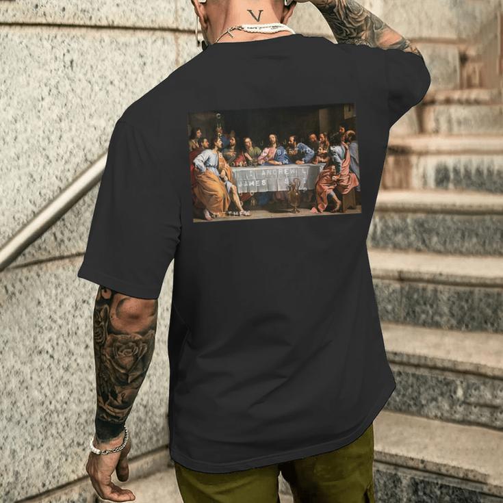 The Lord Jesus Christ With 12 Apostles On The Supper Of The Father S T-Shirt mit Rückendruck Geschenke für Ihn