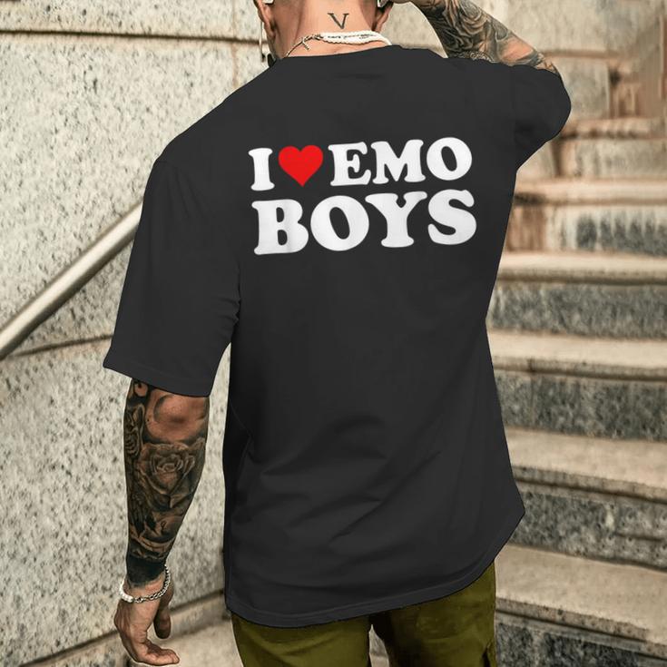 I Love Emo Boys T-Shirt mit Rückendruck Geschenke für Ihn