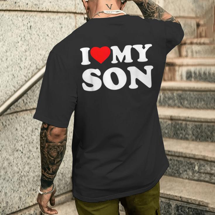 I Love My Son Heart T-Shirt mit Rückendruck Geschenke für Ihn