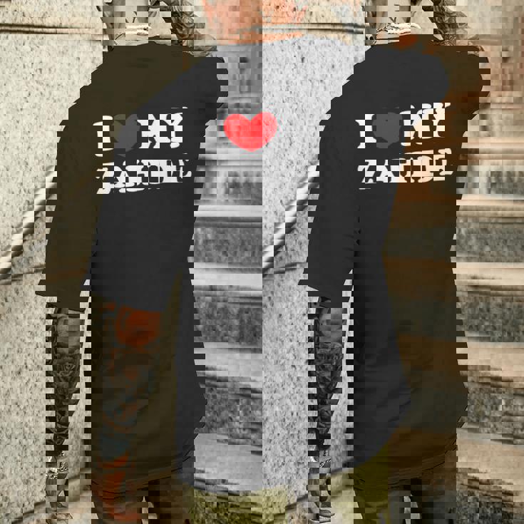I Love My Zahide Ich Liebe Meinen Zahide T-Shirt mit Rückendruck Geschenke für Ihn