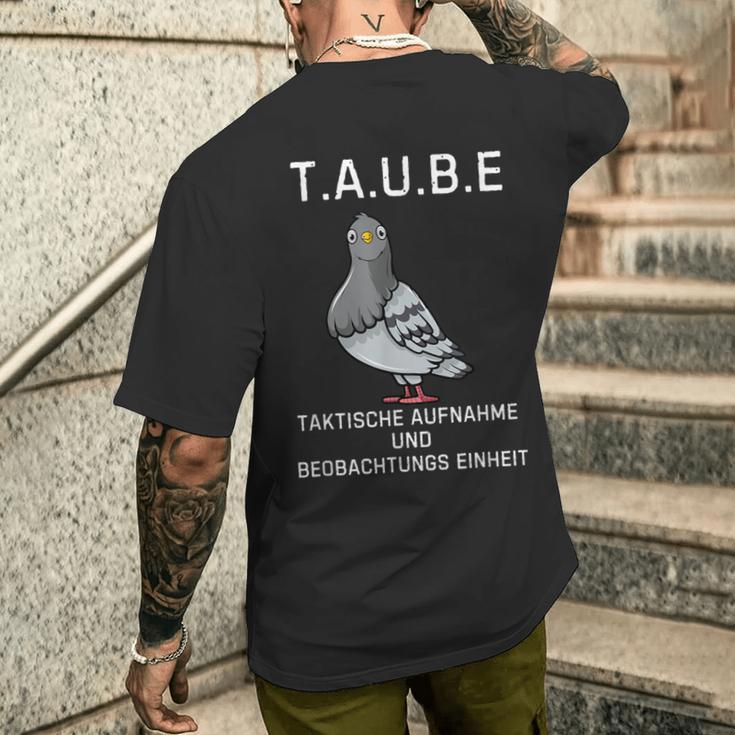 Lustiges Tauben Überwachungs- Deutsches Meme T-Shirt mit Rückendruck Geschenke für Ihn