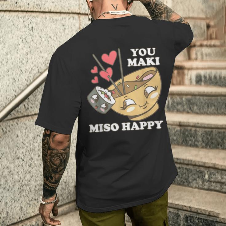 You Maki Miso Happy Sushi Kawaii Japan T-Shirt mit Rückendruck Geschenke für Ihn