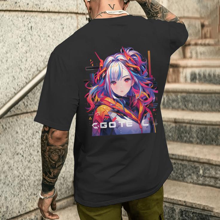 Manga Anime Aesthetic Cyberpunk Techwear Harajuku T-Shirt mit Rückendruck Geschenke für Ihn