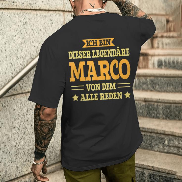 Marco With First Name Slogan T-Shirt mit Rückendruck Geschenke für Ihn