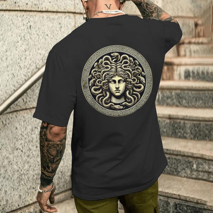 Medusa Mythos Gorgone Snake Hair Greek Mythology T-Shirt mit Rückendruck Geschenke für Ihn