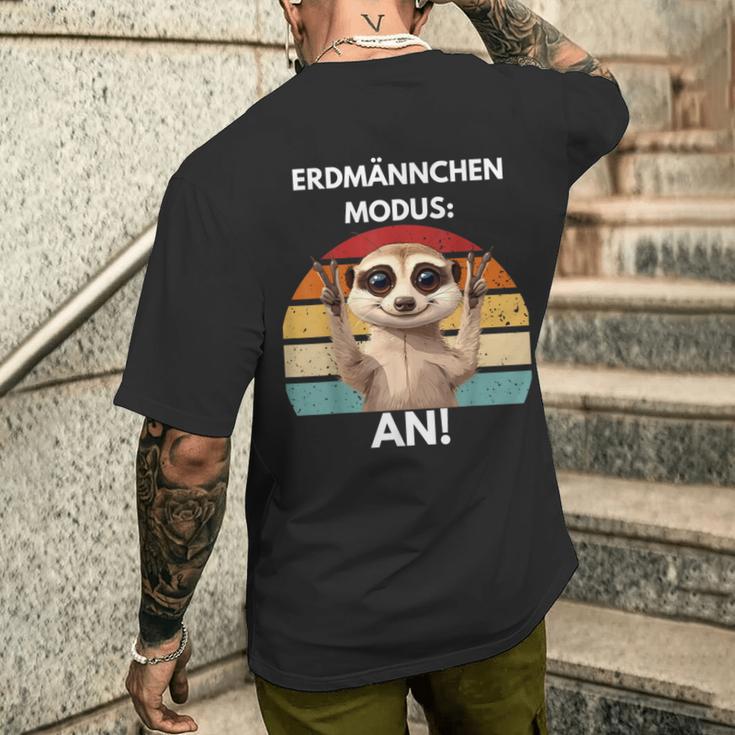 Meerkat Mode An Meerkat T-Shirt mit Rückendruck Geschenke für Ihn