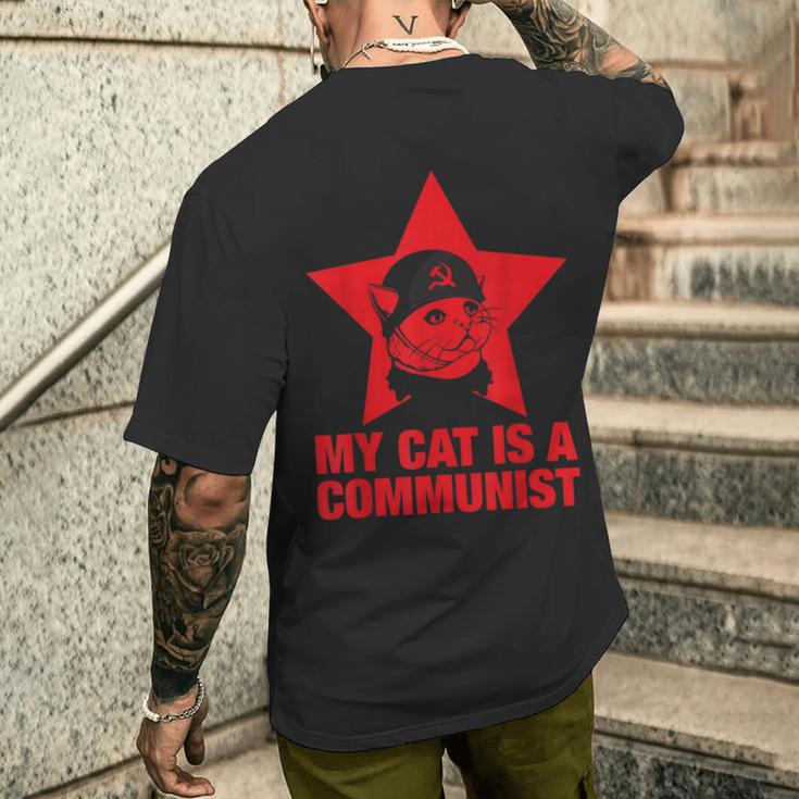 Meine Katze Ist Kommunist T-Shirt mit Rückendruck Geschenke für Ihn