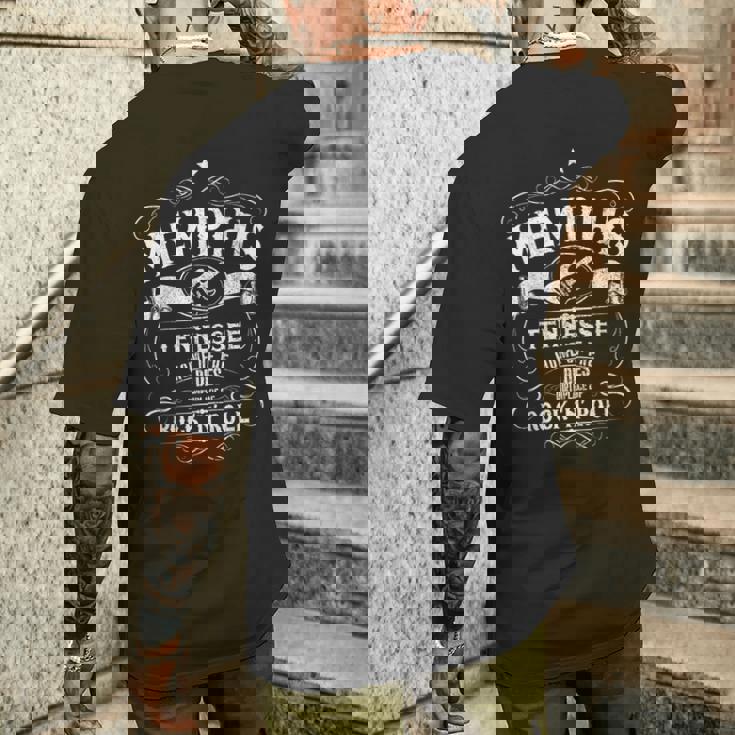 Memphis Tennessee Blues Country Music Guitarraintage Camiseta Hombre Estampado Espalda Regalos para él