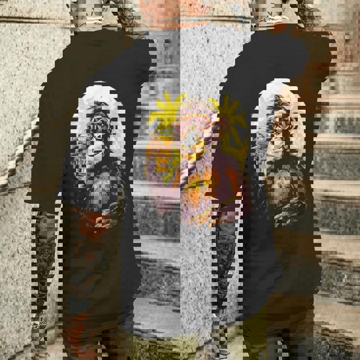 Mono Bebiendo Cerveza Bebedor De Cerveza Divertido Gorila Borracho Sim Camiseta Hombre Estampado Espalda Regalos para él