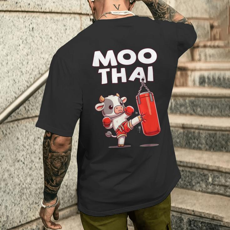 Moo Thai Muay Thai Cow Thai Boxing For Children Muay Thai T-Shirt mit Rückendruck Geschenke für Ihn