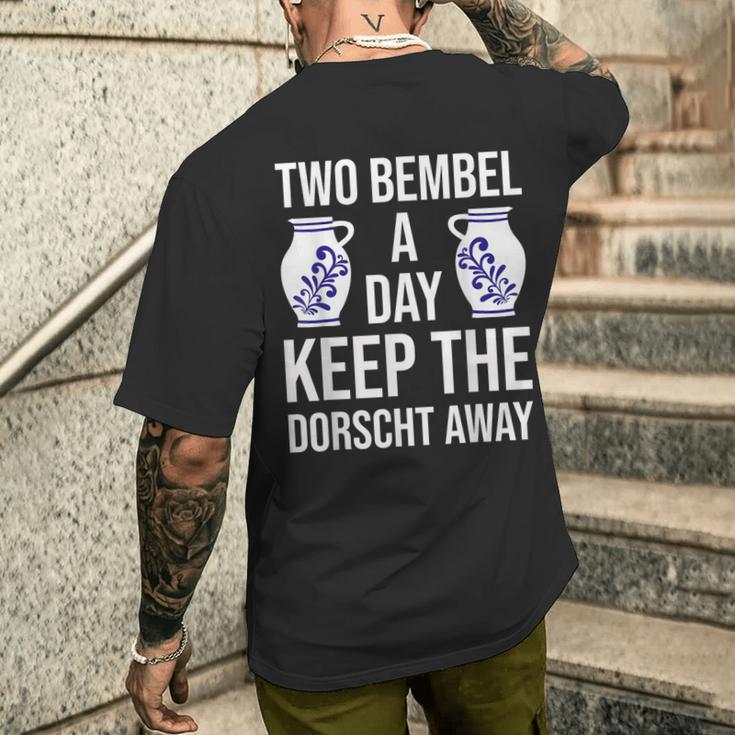 Mostkrug Abbelwoi Jug Bembel Frankfurt Äppler T-Shirt mit Rückendruck Geschenke für Ihn