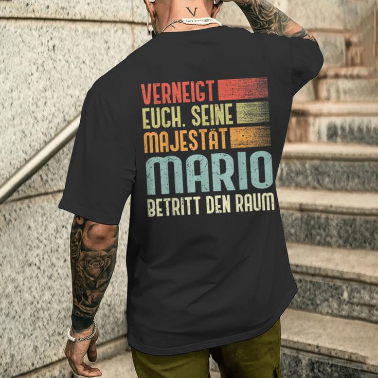 Name Mario -Erneigt Euch Seine Majestät Mario T-Shirt mit Rückendruck Geschenke für Ihn