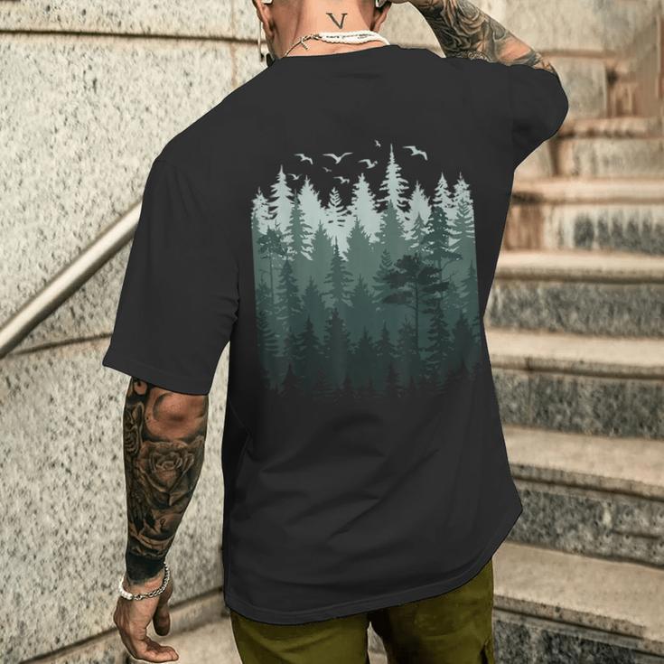 Nature Outdoor Treesintage Forest T-Shirt mit Rückendruck Geschenke für Ihn