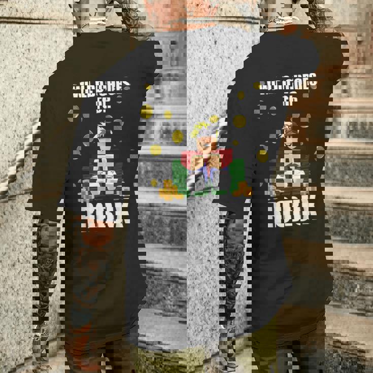 Noob & Professional Gamer Will Do Chores For Robux Men's T-shirt Back Print Gifts for Him Noob & Professional Gamer Will Do Chores For Robux Men's T-shirt Back Print Gifts for Him