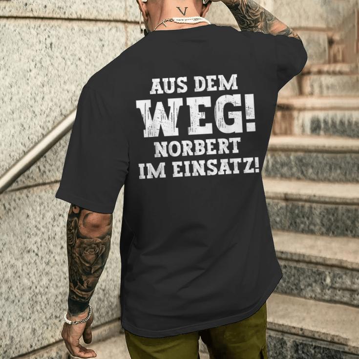 Norbert Saying Aus Dem Weg First Name Norbert T-Shirt mit Rückendruck Geschenke für Ihn