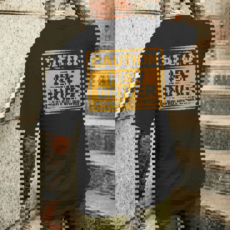 Nuevo Conductor Divertido Precaución Be Afraid Nuevo Conductor Regalo Camiseta Hombre Estampado Espalda Regalos para él
