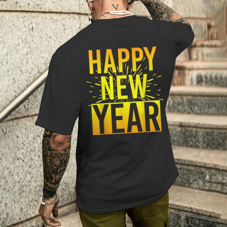 Nye New Year's Eve Party Confetti Fireworks Happy New Year T-Shirt mit Rückendruck Geschenke für Ihn